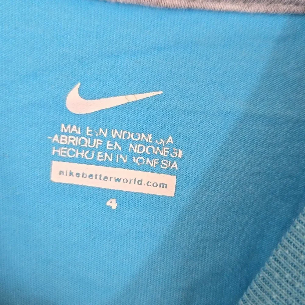 Nike Little Boys Aqua Swoosh T-Shirt Casual Shirt Graphic Print Kids Tee Size 4